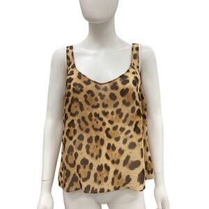 St.John Collection By Marie Gray Top Women’s SZ S Tank Top Fine Knit Brown Black